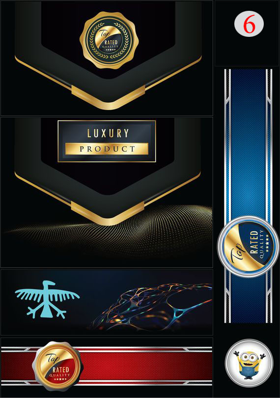 Набор 6 Это изображение: Luxury product - (front), Top Rated, Абстракция (front pc), миньон  