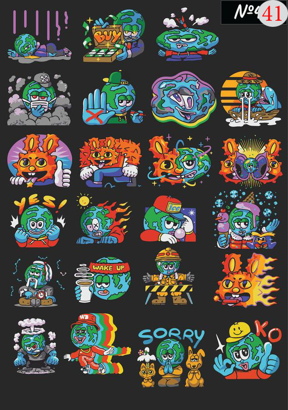 Набор 41 Это изображение: Стикеры Земля 