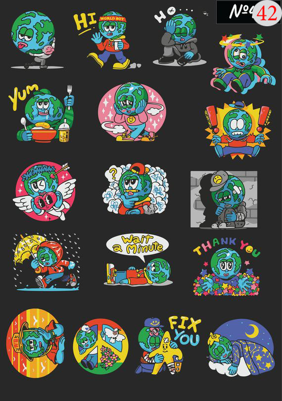 Набор 42 Это изображение: Стикеры Земля 