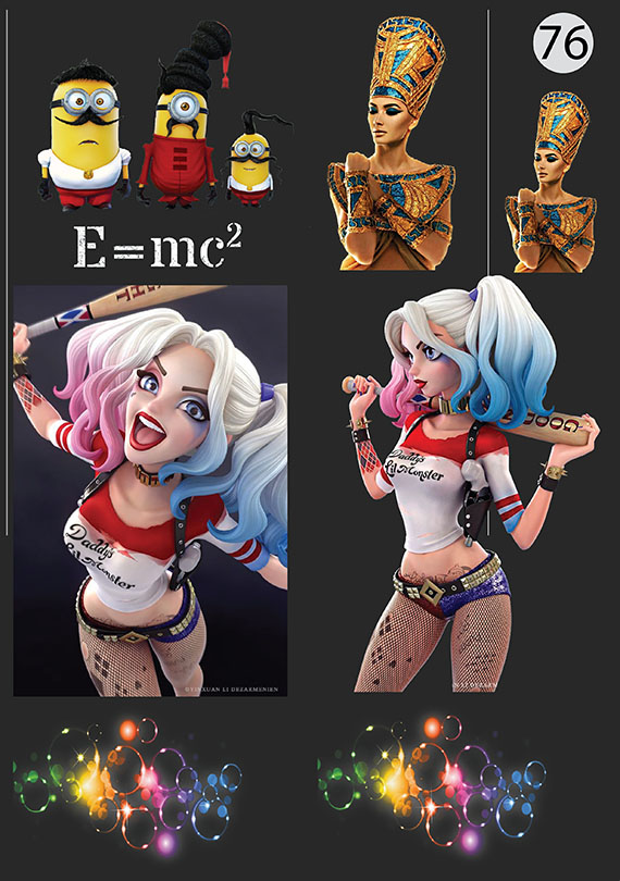 Набор 76 Это изображение: Мультяшные козаки, Нифертити 