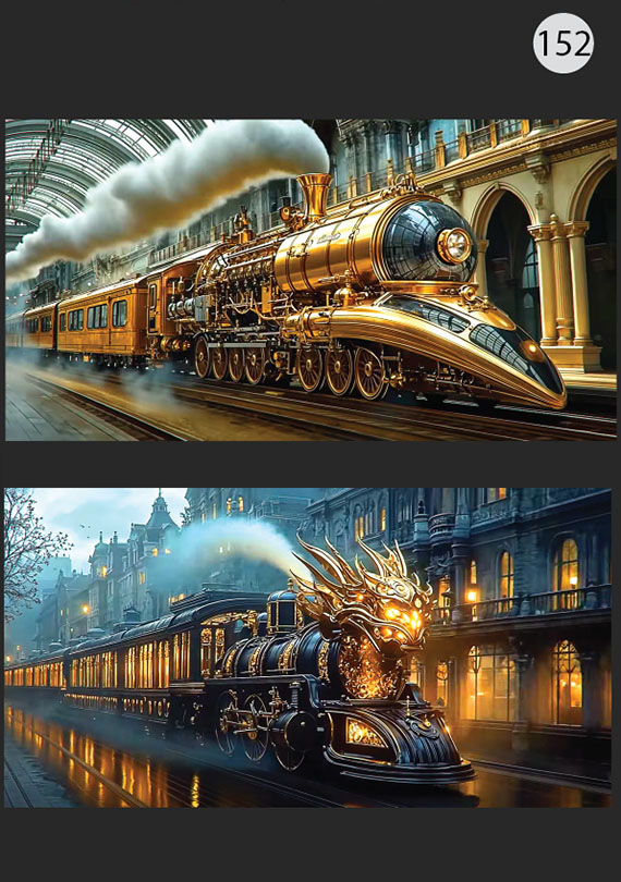Набор 152 Изображение: Футуристический локомотив / Стимпанк 